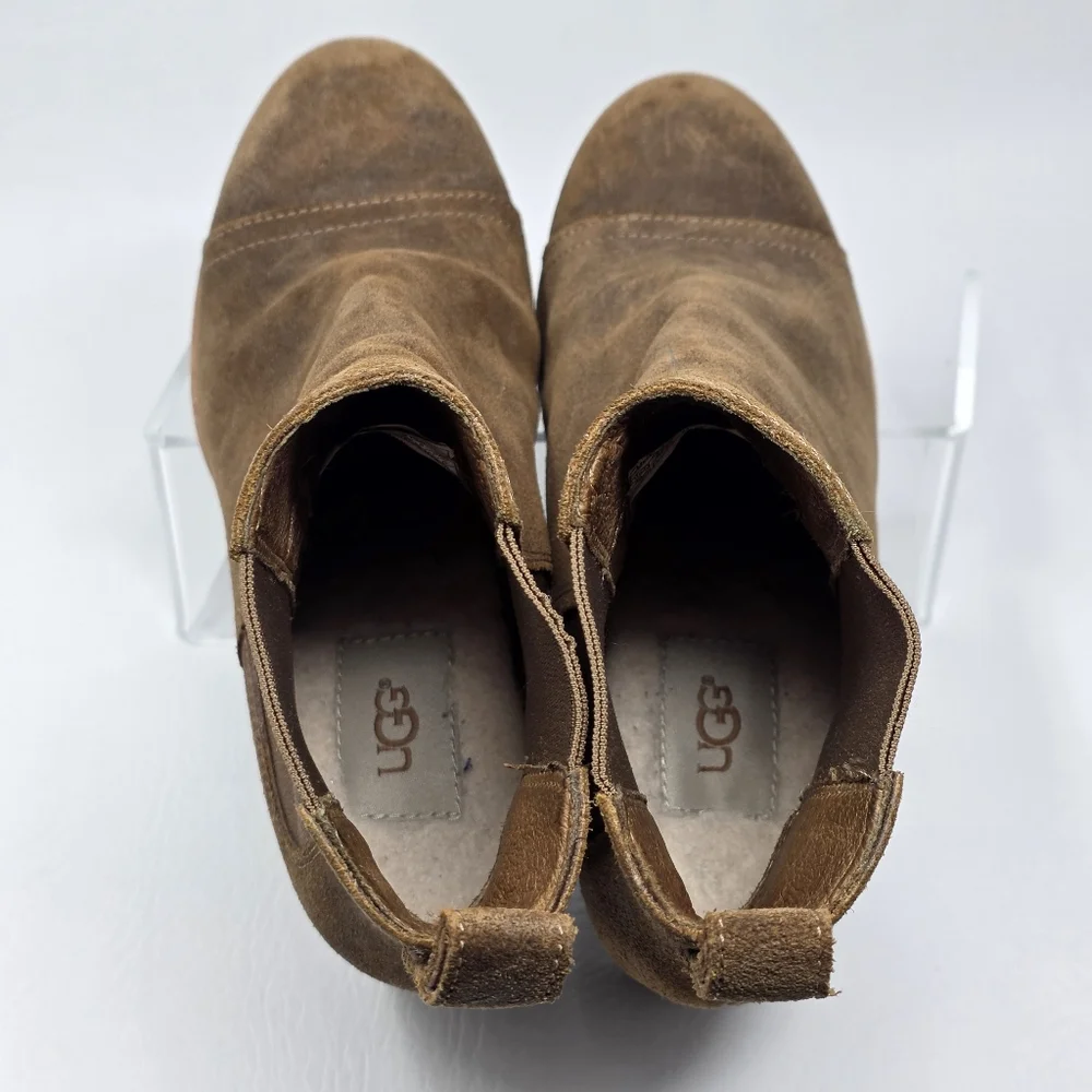 UGG  Pax Hidden Wedge  Boots Women's Size 7.5 Suede Brown Waterproof 1095136 - Picture 10 of 12